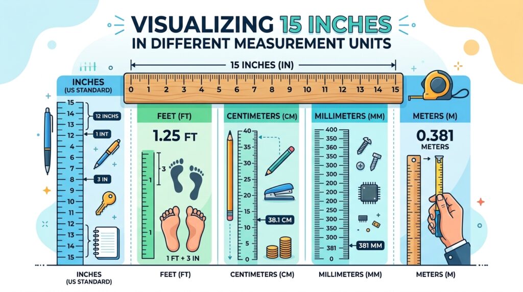 15 Inches in Different Measurement Units