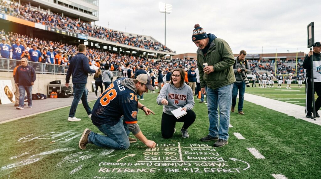 An American Football Sideline Section Creates a Sports Reference