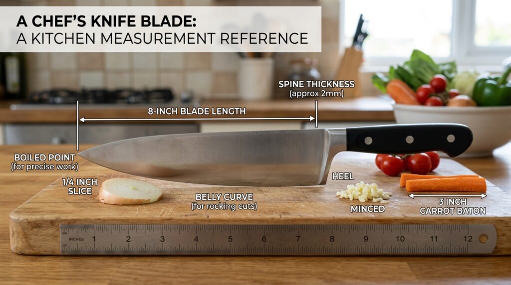 A Chef’s Knife Blade: A Kitchen Measurement Reference