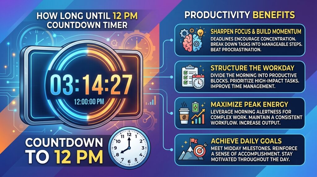 12 PM Countdown Timer and Productivity Benefits