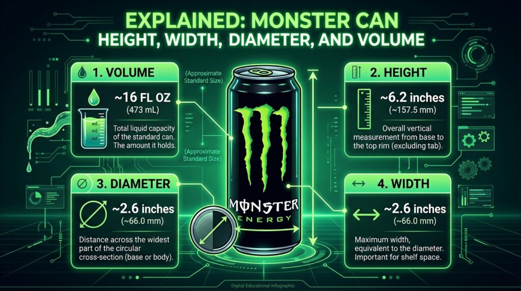 Monster Can Height, Width, Diameter, and Volume Explained