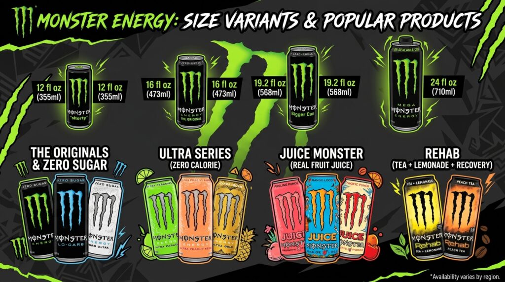 Monster Energy Size Variants