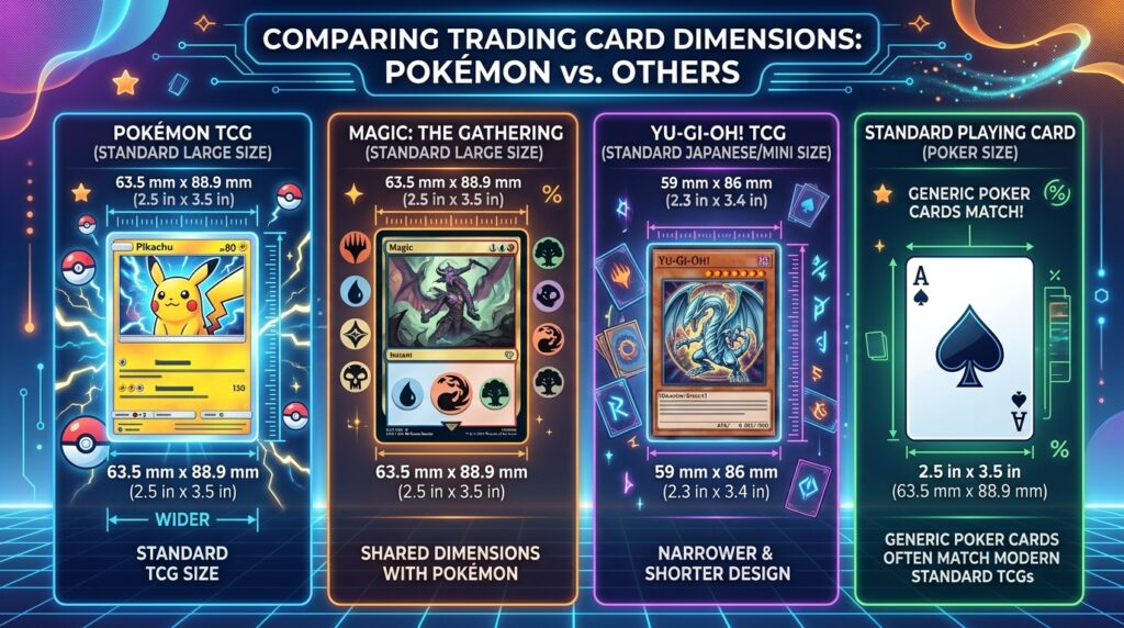 Pokémon Card Dimensions Compared With Other Trading Cards