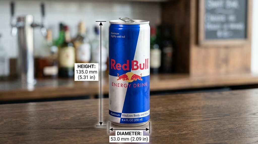 8.4 oz Red Bull Can Dimensions: The Classic Slim Size