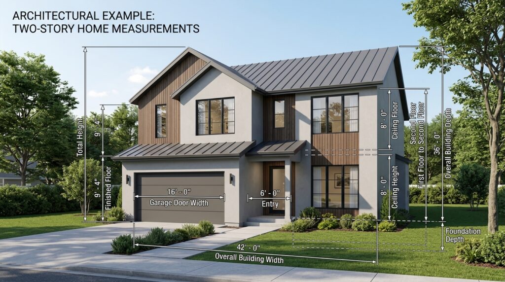 Architecture Example: Two Story Homes and Building Measurements