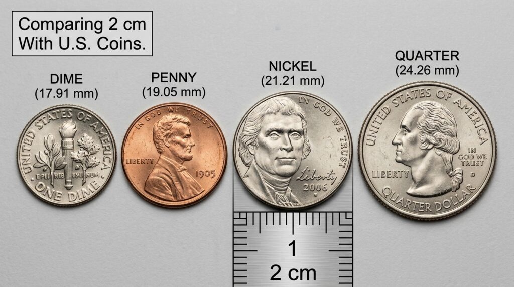 5. A U.S. Nickel: Comparing 2 cm With Coins