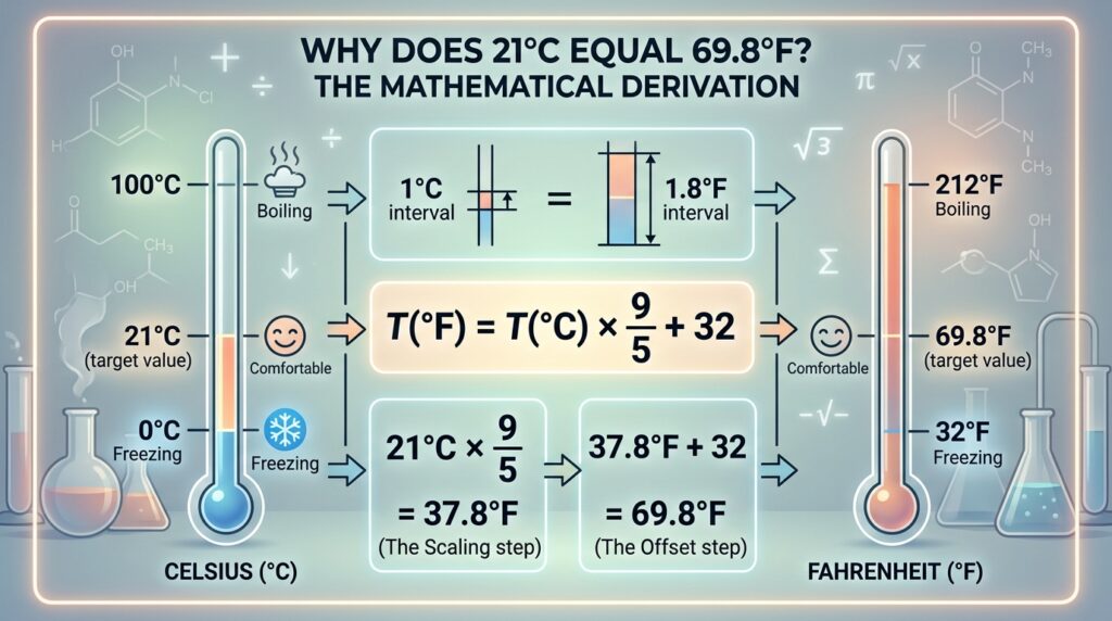  21°C Equal 69.8°F?