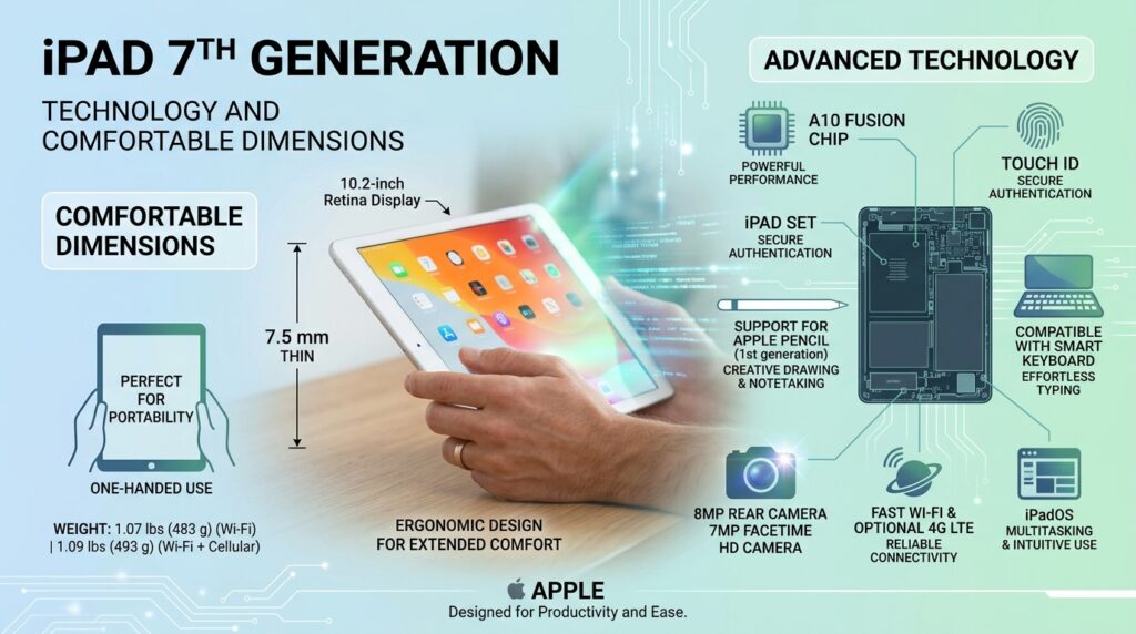 iPad 7th Generation: Technology and Comfortable Dimensions