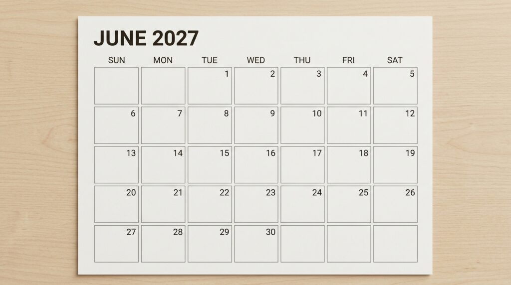 From June 1 to June 30