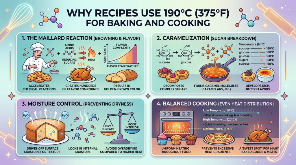 Use 190°C for Baking and Cooking