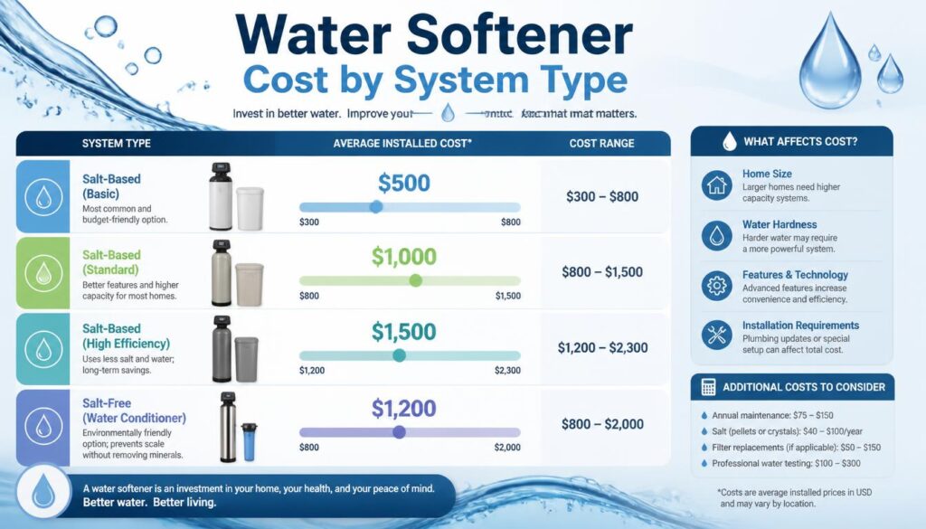 Water Softener Cost by System