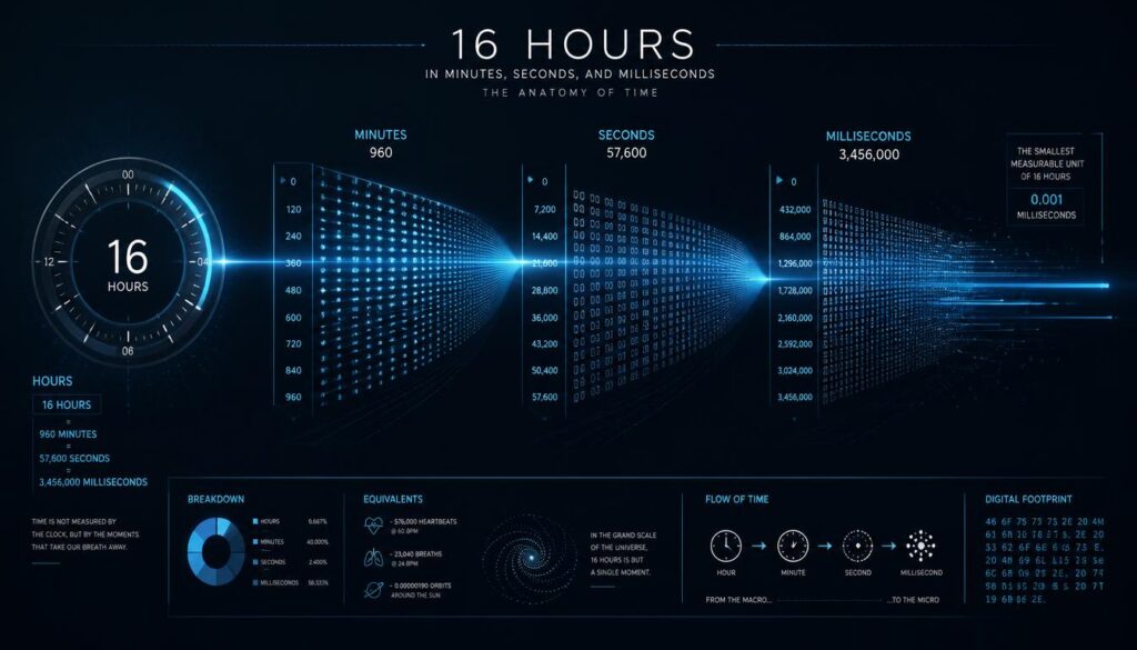 16 Hours in Minutes, Seconds