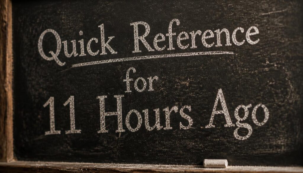 Quick Reference for 11 Hours Ago