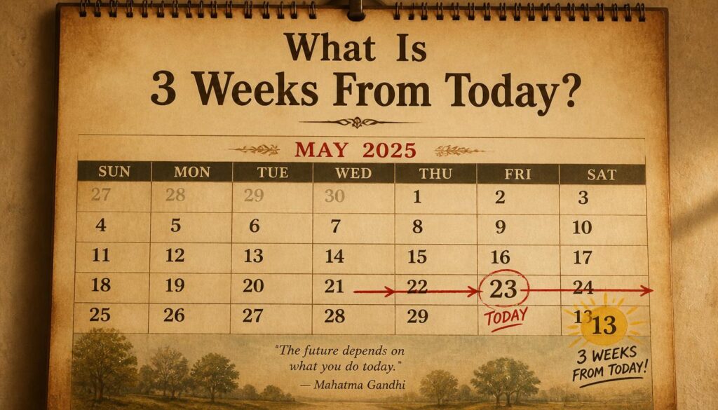 3 Weeks From Now?