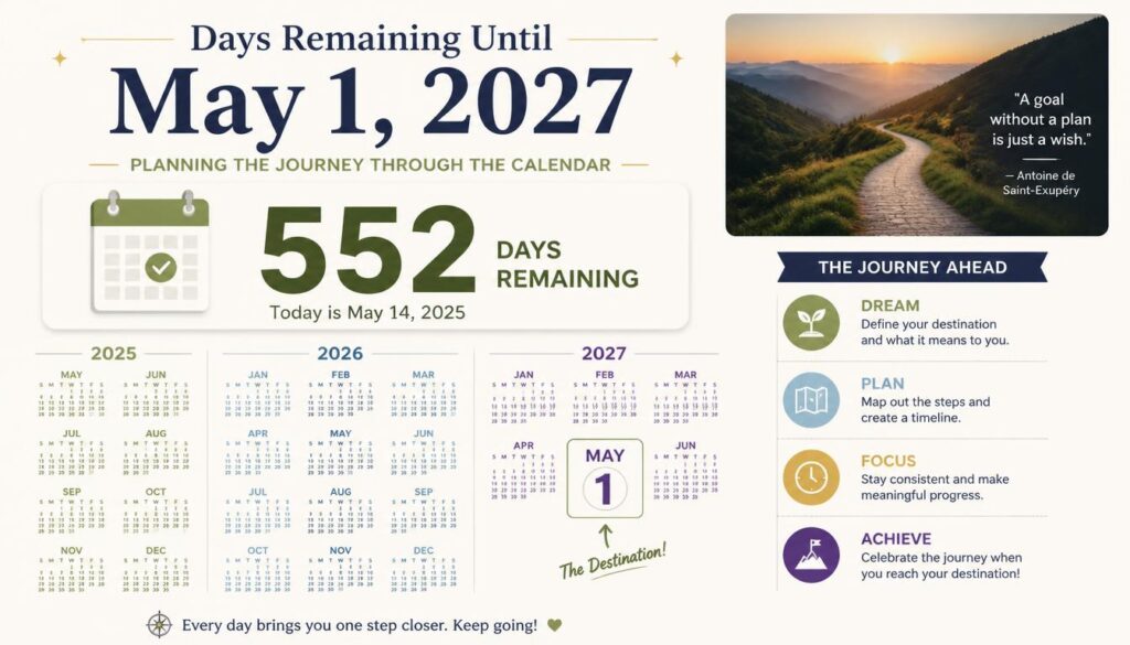 Days Remaining Until May 1 2027: Planning the Journey Through the Calendar