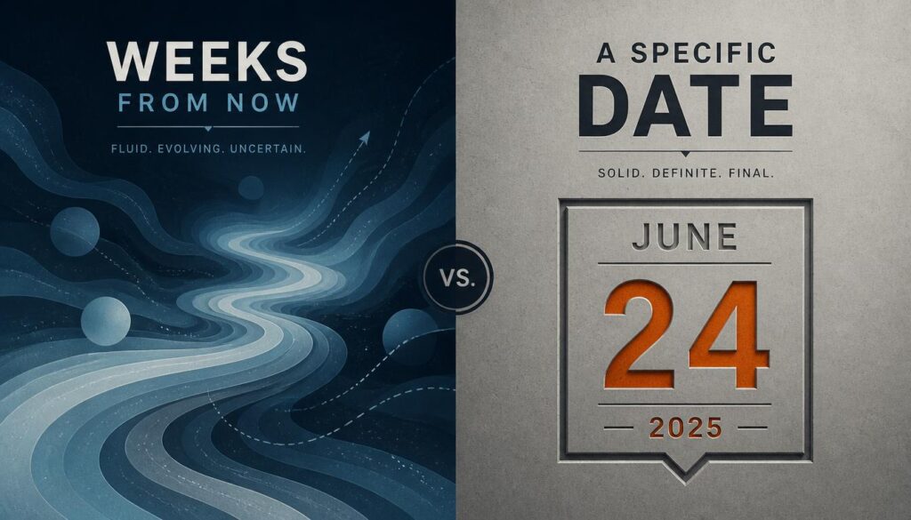 Weeks From Now Versus a Specific Date