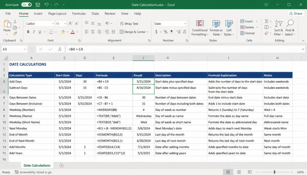 Microsoft Excel Date