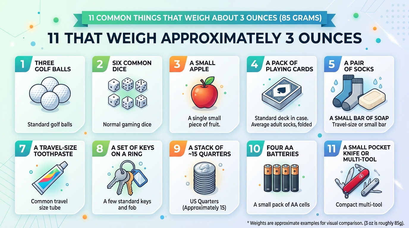11 Most Common Things That Weigh 3 Ounces