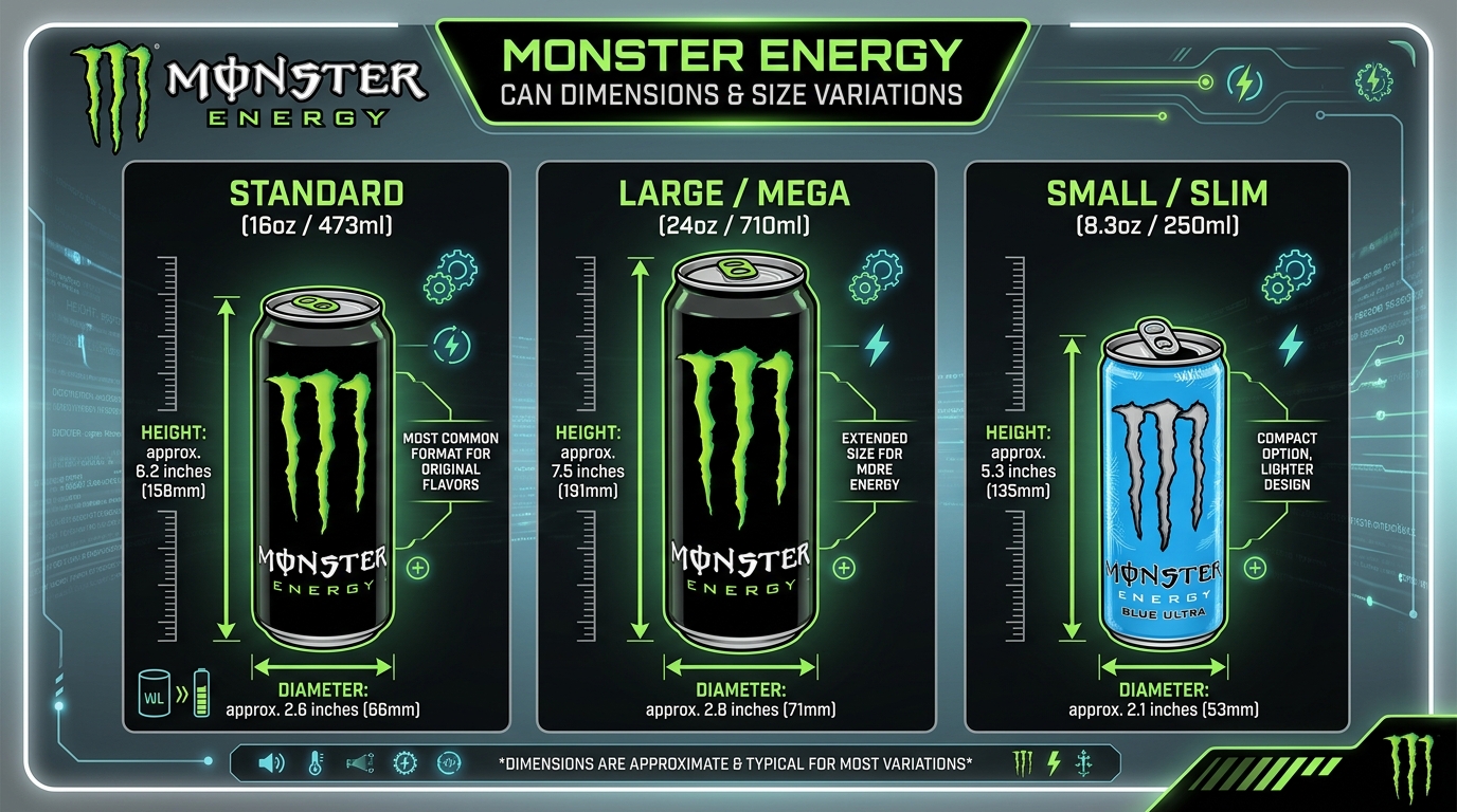 Monster Can Height, Width, Diameter, and Volume Explained